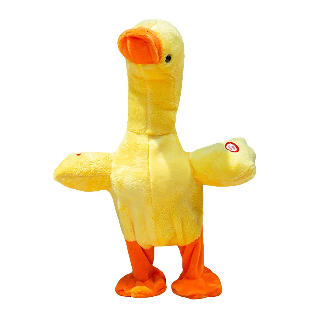 

Electronic Plush Toys Little Yellow Duck Neck Lift Electric Toy Plush Screaming Singing Animal Walking