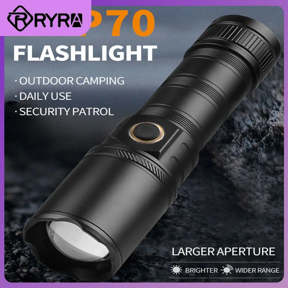 Suitable For Outdoor Activities. Battery Display Made Of High-quality Aluminum Alloy Rechargeable Zoom Remote Flashlight Durable