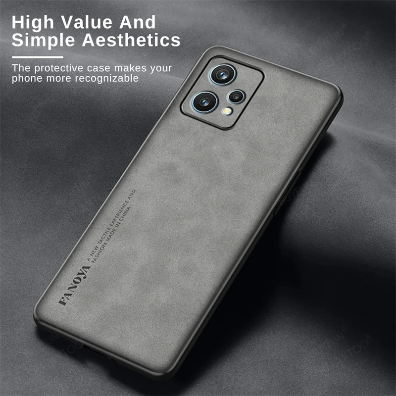 

For Realme 9 Pro Plus 5G Case Lambskin Leather Soft TPU Frame Phone Cover Realmi 9Pro 5G 9 4G Camera Protect Fundas Realme9