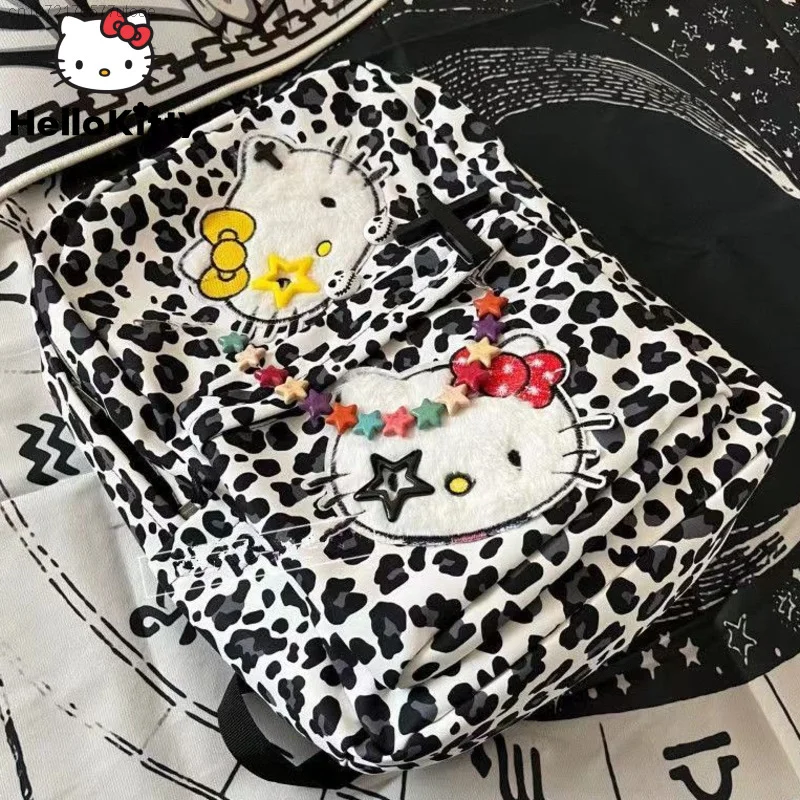 Sanrio Hello Kitty Diablo Style Backpacks Gothic Vintage Y2k Women Mochilas Girl Teens Schoolbag Versatile Backpack Woman Bag