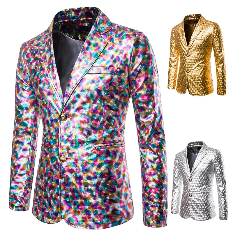 

HOO 2022 Men's Autumn Bronzing Performance Suit Host Studio Double Button blazer