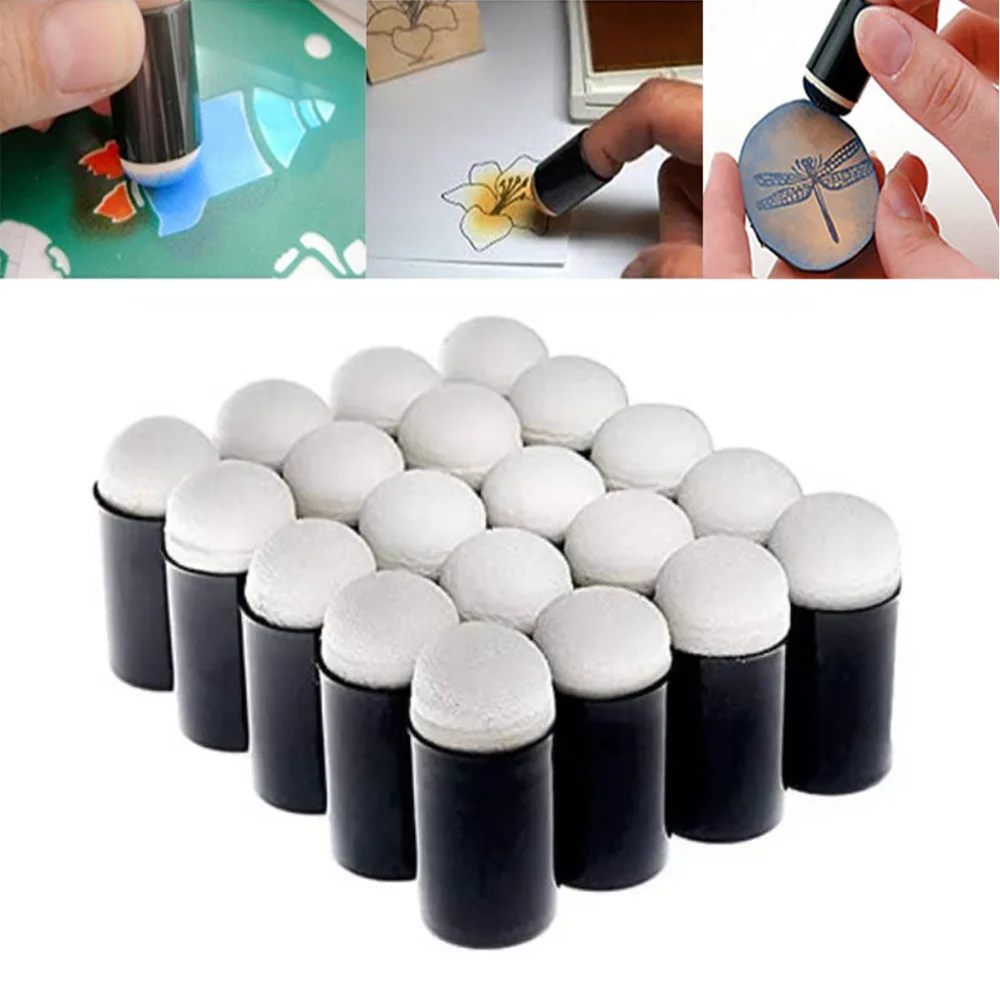 

50pcs Sponge Finger Daubers Foam Painting Ink Pad Stamping Brush DIY Scrapbooking Drawing Stamping Painting Art Crafts Tools