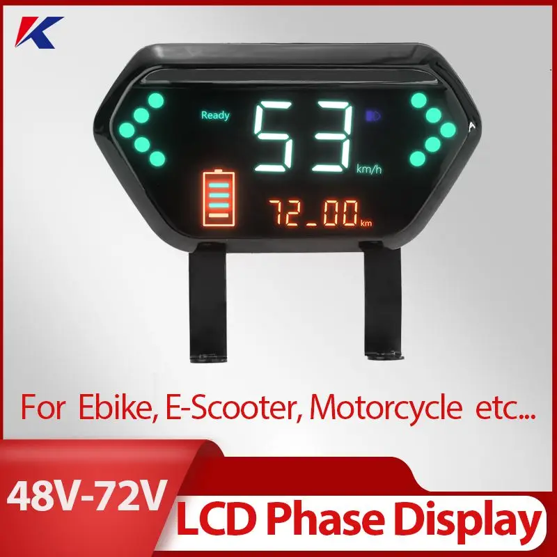 

Electric Bike Display 48V 60V 72V Waterproof LCD Display Phase Display for Electric Scooter Ebike Accessories