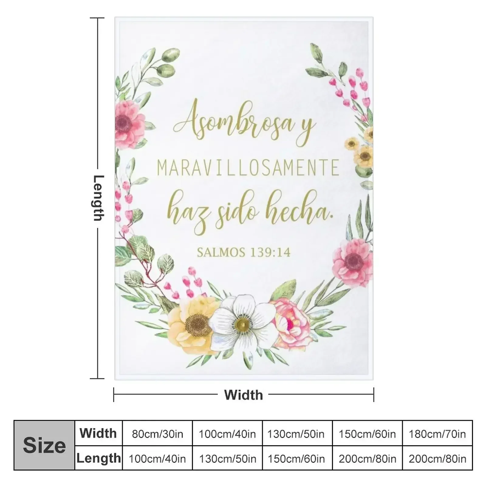 Asombrosa y maravillosamente haz sido hecha spanish bible verse Throw Blanket Giant Sofa funny gift Blankets