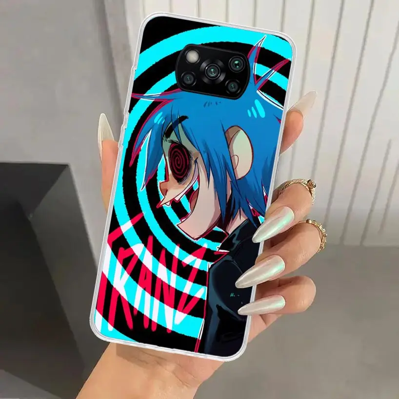 Чехол Gorillaz для телефона с аниме Xiaomi Poco X6 X5 X4 X3 Nfc F6 F5 F4 GT F3 F2 Pro F1 M5S M4 M3