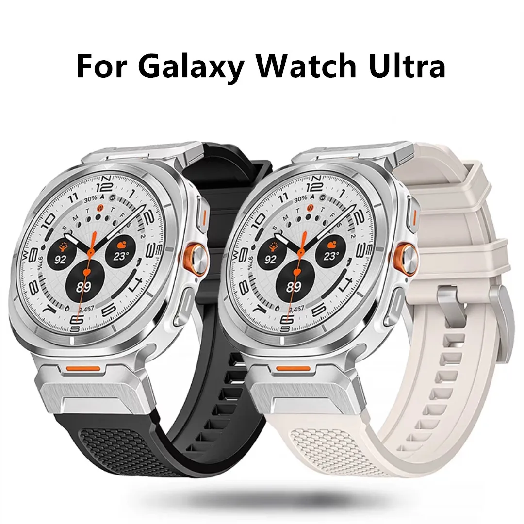 Ремешок силиконовый для Samsung Galaxy Watch Ultra 47 мм Военный Спортивный мягкий