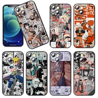 naruto manga style poster phone case for iphone 11 12 13 mini 13 14 pro max 11 pro xs max x xr plus 7 8 silicone cover