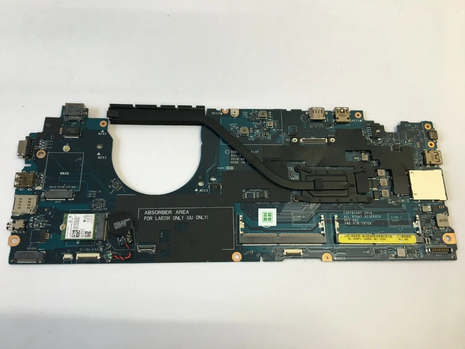 

FOR Dell Latitude 15 5590 Motherboard I5-8250U LA-F411P 0F58TV F58TV