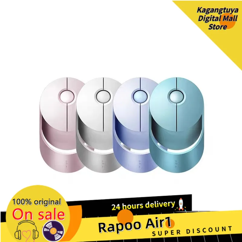 

New Rapoo Ralemo Air1 Multimode Qi wireless charging Mouse colorized Wireless bluetooth 5.0 Air cushion mute mouse for girl