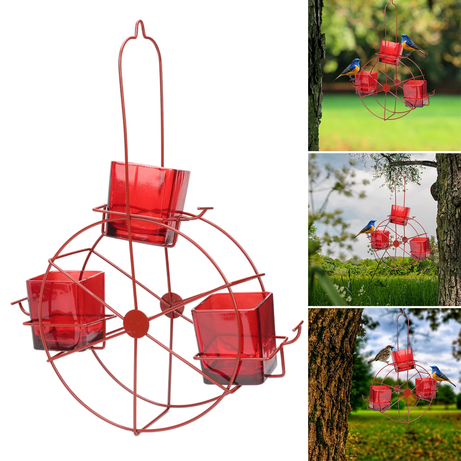 

Ferris Wheel Hummingbird Feeder Creative Birds Food Storage Tool For Outdoor Garden Courtyard Decoration B1
