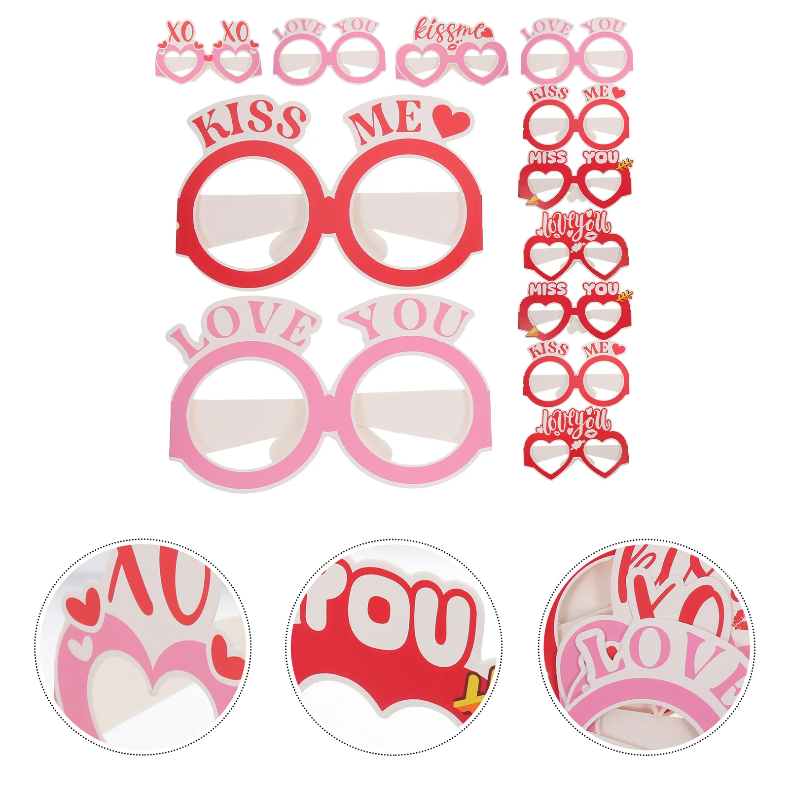 

12pcs Nightclub Stylish Valentine's Day Personalized Sunglasses Romantic Eyeglasses Loving Heart Eyewear