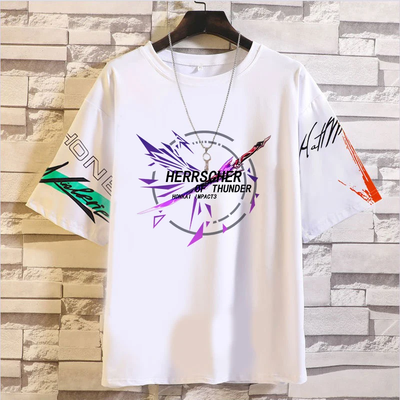 Игра Honkai Impact 3 Cos Fu Hua Bronya Mobius Райден Мэй Elysia и т. д. Свободная простая аниме футболка