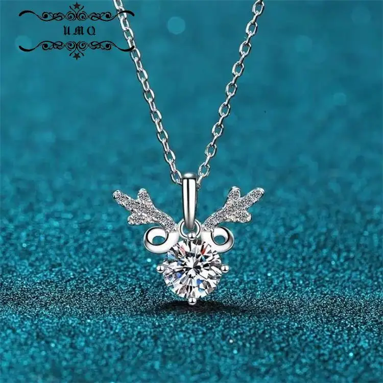 

Ожерелье из серебра 925 пробы с D-цветным морсонитом, классическое ожерелье в 1 карат