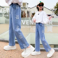 jeans for girls solid color kids jeans girls 2021 autumn children jeans casual style childrens clothing 6 8 10 12 14