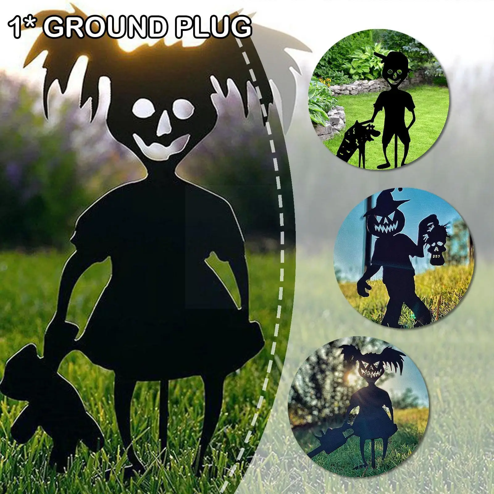 

Halloween Garden Decoration Durable Shadow Gift Pile Deco Backyard Little Halloween Lawn Devil Art V2I4
