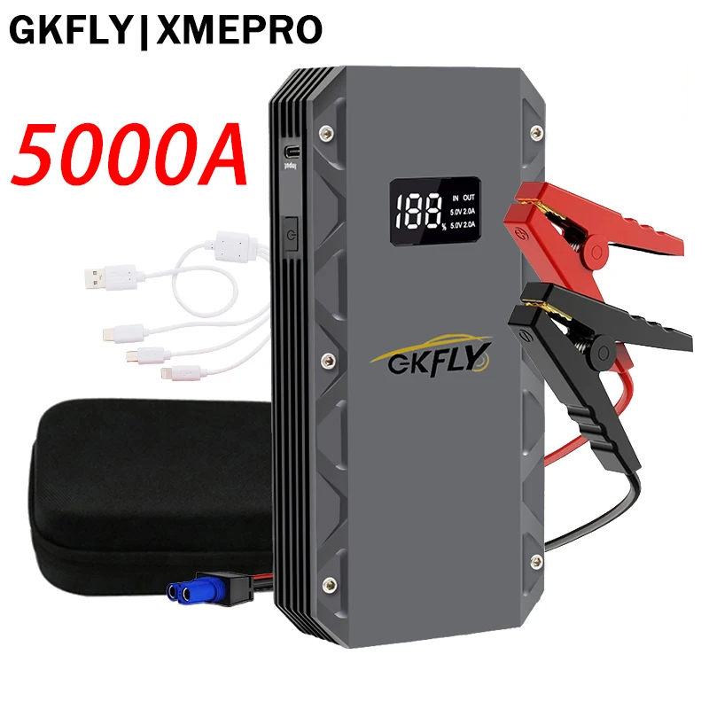 

GKFLY 5000A Автомобильный стартер Power Bank Портативное пусковое устройство Автомобильный аккумулятор Booster Launcher для автомобилей