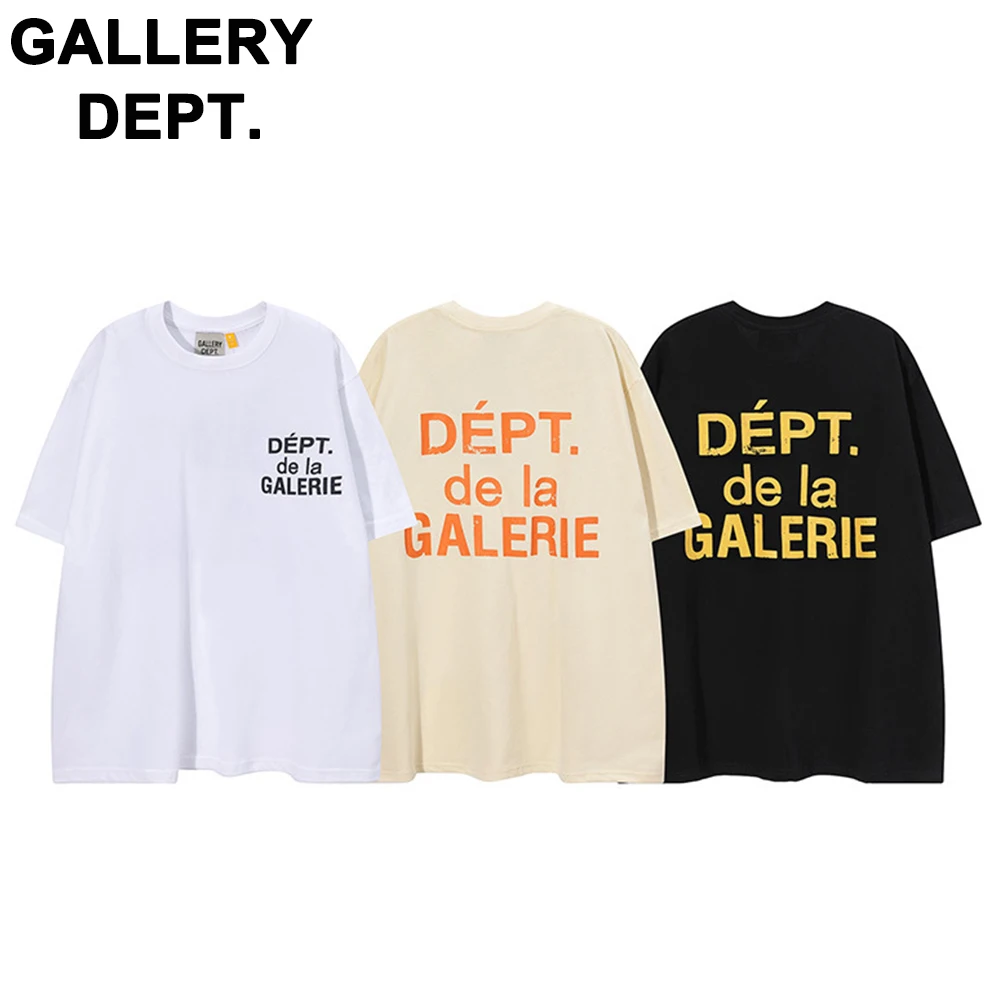 

2023 Gallery DEPT Men's T-shirts Colorful Monogram Print Oversize Cotton Short Sleeve Tshirt Men's And Women Loose T-shirt Tide