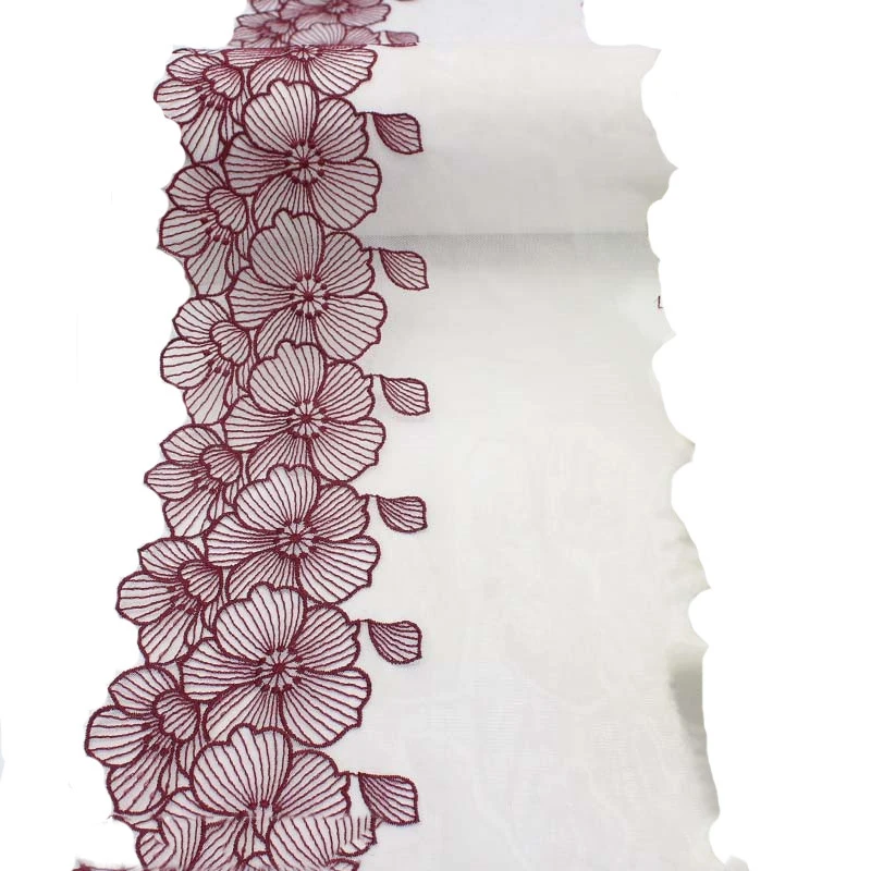 

30Yards Flowers Embroidered Wedding Dress Lace Trim Fabric White Mesh For Bra Garment Sewing Clothes Accessories High Quality