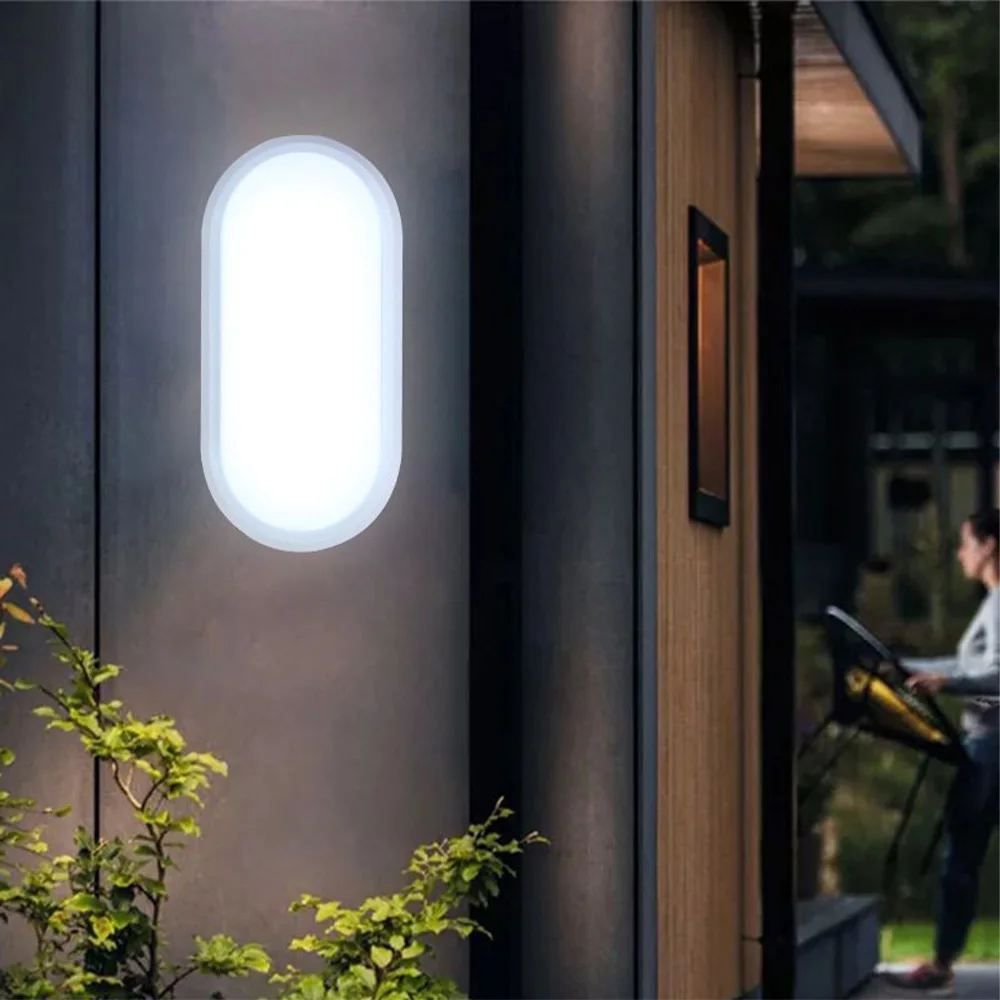 

16W Modern LED Wall Lamps Moistureproof front Porch Ceiling Light Surface Mounted Oval for Outdoor Garden Bathroom Lighting