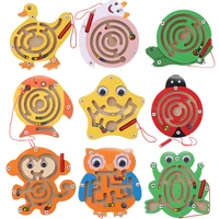 baby toys children magnetic wooden animal maze puzzle board game labyrinth montessori early learning educational toys for kids