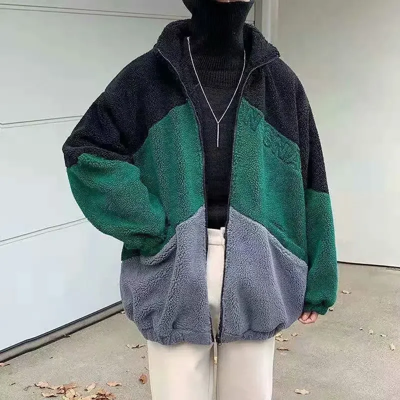 Модная мужская зимняя куртка на хлопковом наполнителе свободного кроя в