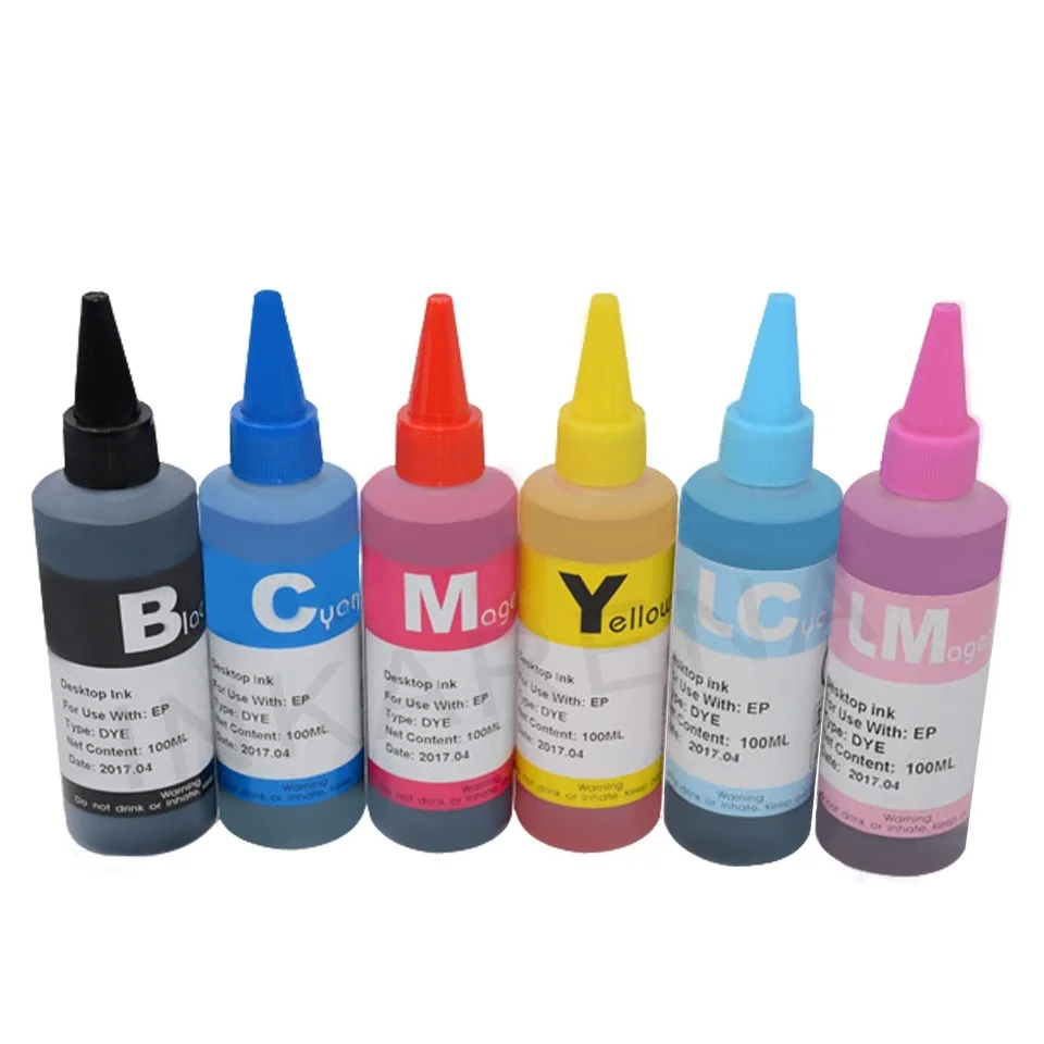 

Refill Ink For Epson Printer Ink Stylus Photo T50 R290 R295 R390 RX590 RX610 RX615 RX690 1410 TX650 TX659 Dye Ink 100ml Bottle