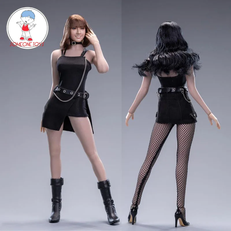 

3S006 1/6 PHicen Female Sexy clothes Set black vest tight skirt underwear black socks for 12" TBL action figure jiaou doll