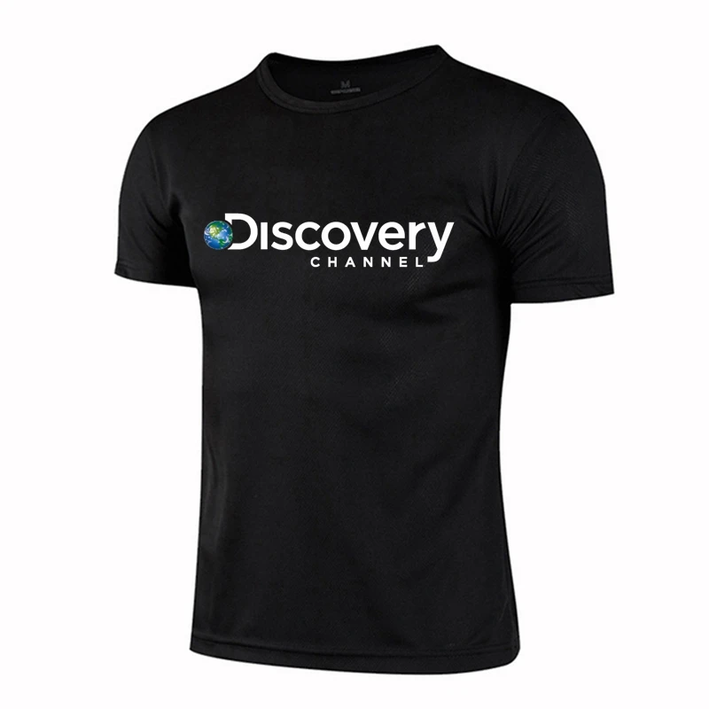 

Сетчатая шелковая рубашка для мужчин Discovery Channel Sitcoms, Мужская быстросохнущая футболка с коротким рукавом, Спортивная футболка для бега