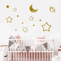 wall stickers creative outer space planet art wallpaper kids room nursery moon stars self adhesive diy art decals 22 colors