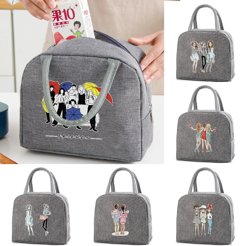 

Insulated Lunch Dinner Bags Handbags Portable Cooler Box Canvas Thermal Cold Food Container School Women Kids Travel Picnic Box