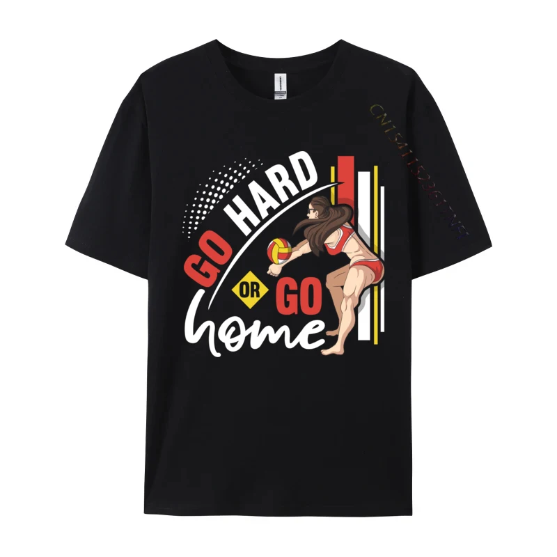 Go Hard Or Home Volleyball Casual Sphynx Cat Sphinx Hairless T-Shirt Plain Tops Shirt For Men High Quality Cotton