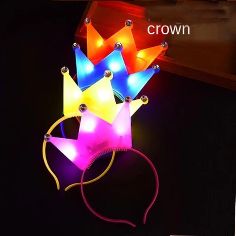 10pcs Glowing Cat Ears Tiara Crown Headband Luminous Light Up Bowknot Rabbit Ear Headwear Head Band Christmas Decoration |