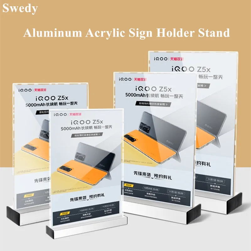 

A4 210x297mm Aluminum Poster Paper Photo Frame Table Menu Cardboard Acrylic Sign Holder Display Stand