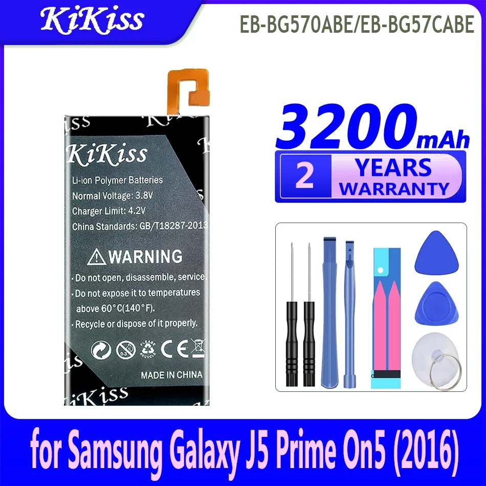 Мощный аккумулятор KiKiss емкостью 3200 мАч EB-BG570ABE/EB-BG57CABE для Samsung Galaxy J5 Prime On5 (2016) G570F