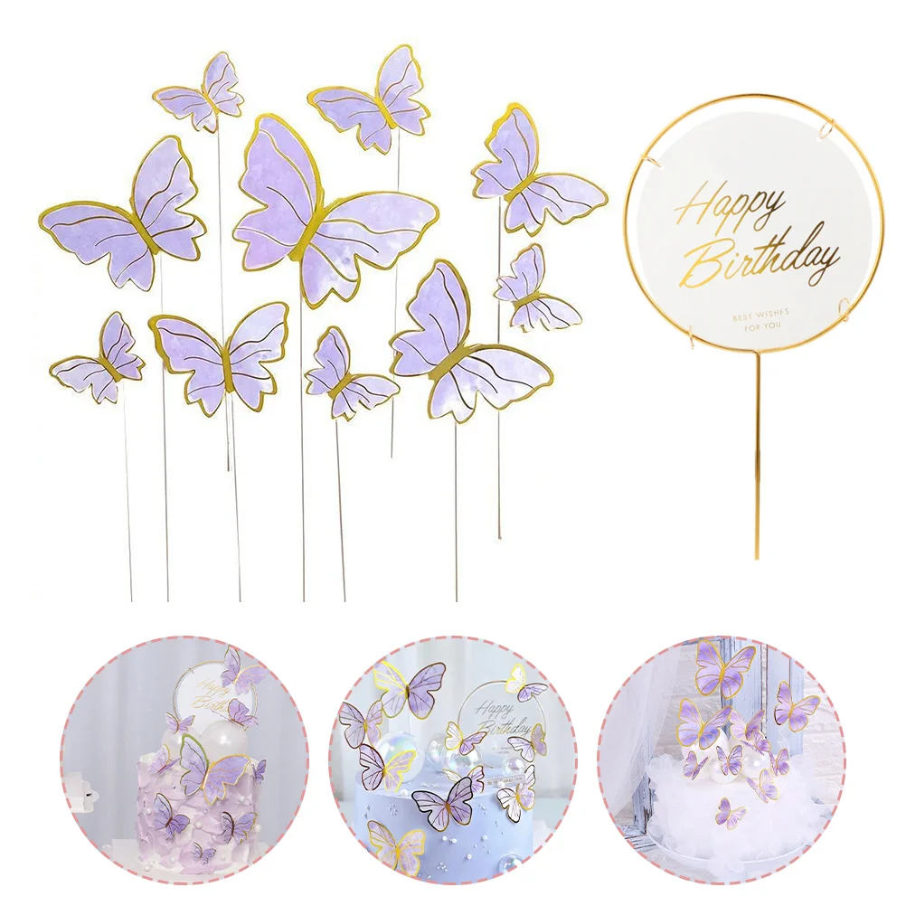 

Topper Cake Cupcake Birthdaypicks Pick Girl Baby Cocktail Shower Happy Toothpick Salad Party Dessert Metallic Decoration Toppers