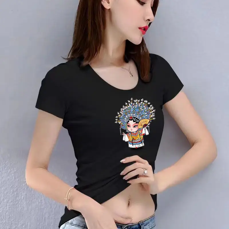 

Women's Top Summer Fashion Women T-shirt 2023 New Casual Shor-Sleeved Crewneck Printed Leisure Korean Version Women T-shirt F573