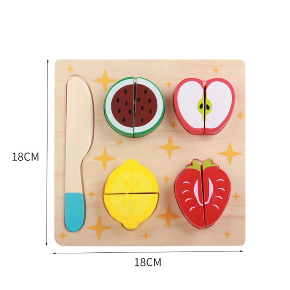

1 Set Wooden Puzzle Play Foods Wooden Fruits Pretend Play Set Wooden Early Education for Kids Children Toys and vegetables
