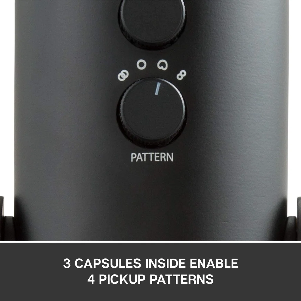 Простой набор USB-микрофонов Logitech Blue Yeti для записи и потоковой передачи 4 режима