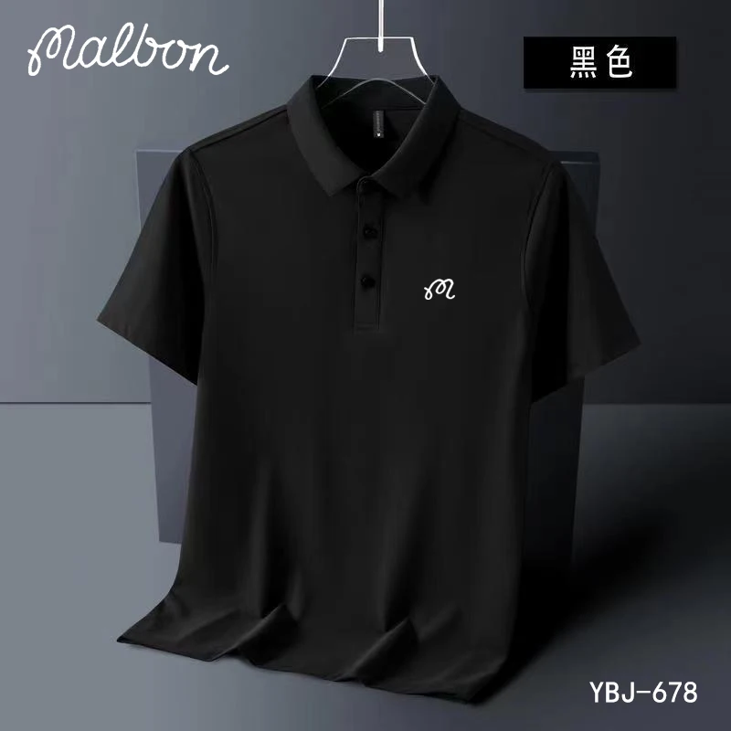 

2023 New Summer Embroidered Malbon Golf Polo Shirt Men Hot High Quality Men's Short Sleeve Breathable Quick drying Top Business