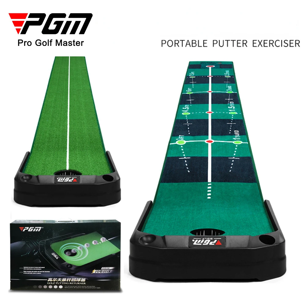 PGM Golf Putting Mat Electric return ball Portable Outdoor Indoor Golf Practice Mat True Roll Surface&Non Slip Bottom Pads TL026
