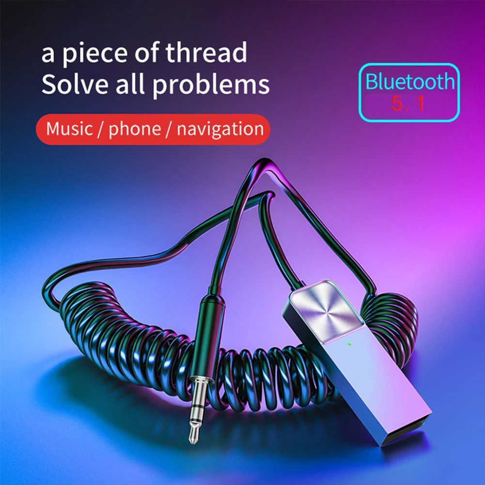

1 * USB Bluetooth 5,1 Автомобильный приемник, аудио AUX-динамик, беспроводной музыкальный адаптер 3,5 мм, Автомобильный светодиодный индикатор 10 м, 30 см...