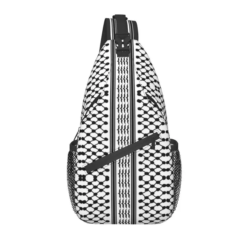 

Palestinian Kufeya Sling Chest Bag Palestine Keffiyeh Embroidery Crossbody Shoulder Backpack for Men Cycling Camping Daypack