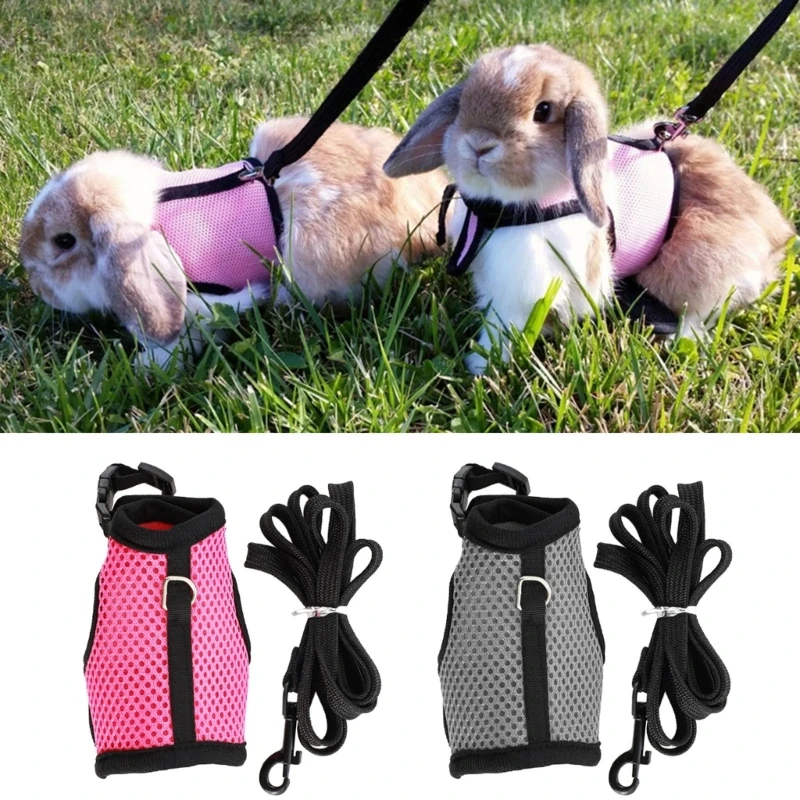 Rabbit Harness and Leash Small Animal Clothes for Rabbit Guinea-Pig Small Animal Bunny Guinea-Pig Lead Harness Leash Y5GB