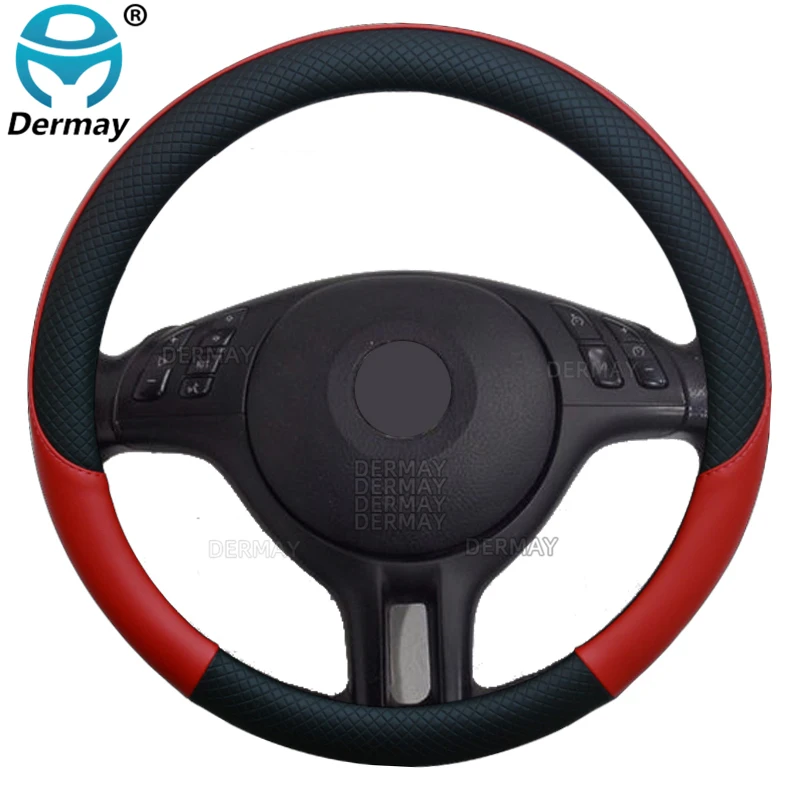 

100% DERMAY Brand PU Leather Car Steering Wheel Cover for BMW E46 3 Series M3 328i 330i/Ci Auto Accessories