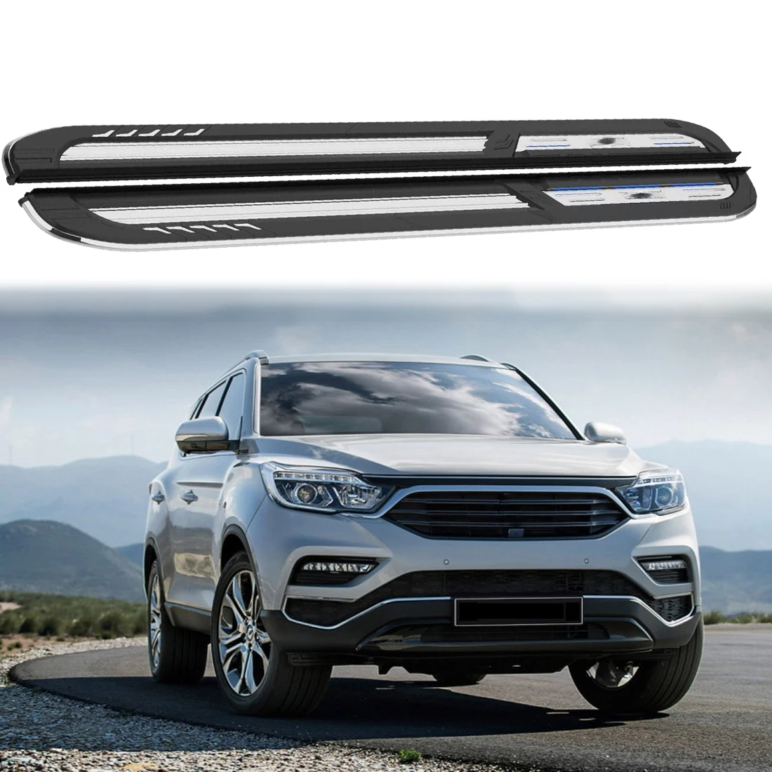 2 шт. боковой Шаг подходит для SsangYong G4 Rexton 2018 2019 2020 2021 2022 2023 2024 подножка Nerf брусья