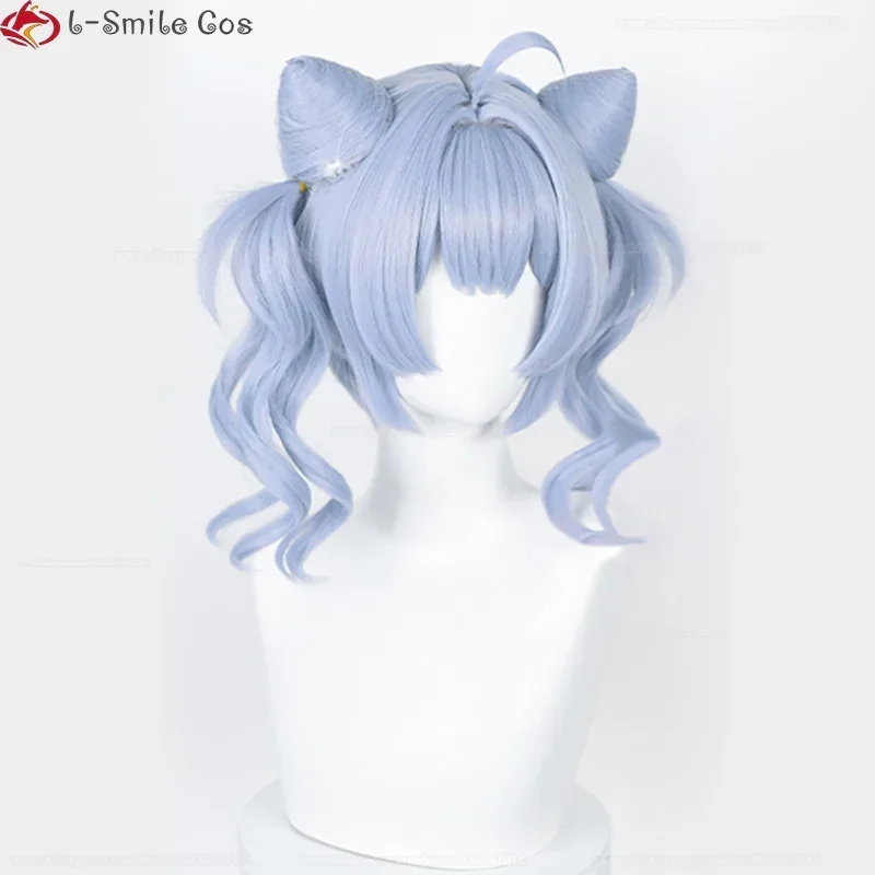Vtuber EN7 XSOLEIL Zaion LanZa Косплей Парик 35 см Короткие Светло-Синие Фиолетовые Парики
