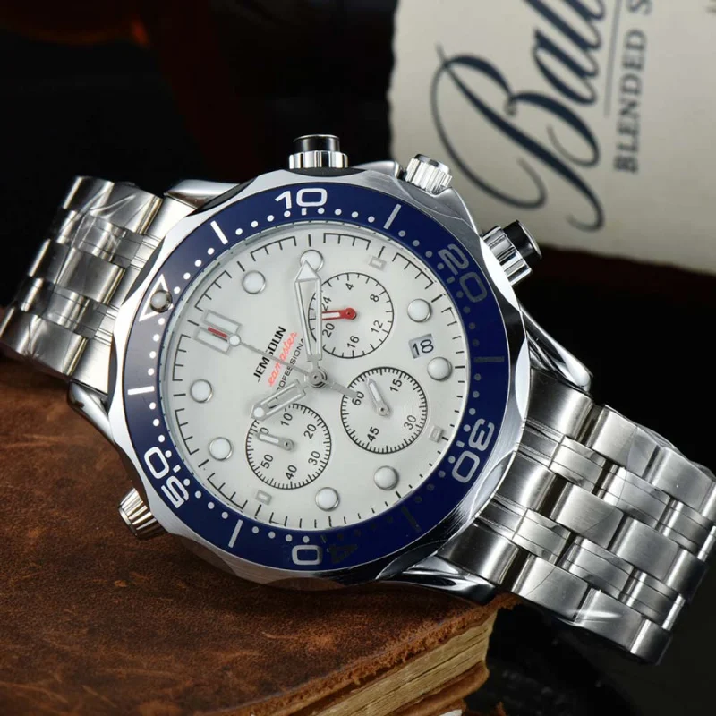 

Мужские кварцевые часы из нержавеющей стали, с хронографом и автоматической датой