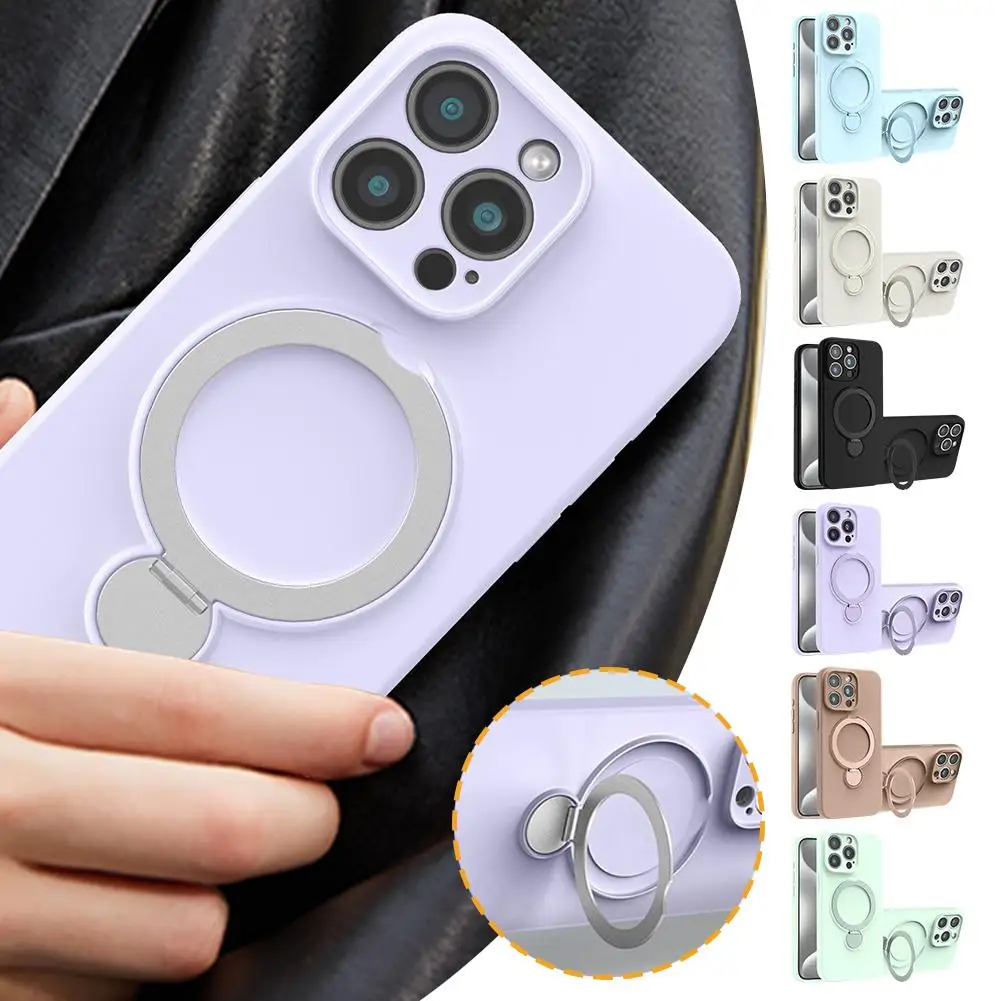 ДЛЯ IPhone 16 Pro Max жидкий силиконовый магнитный чехол для телефона Fulcrum встроенный