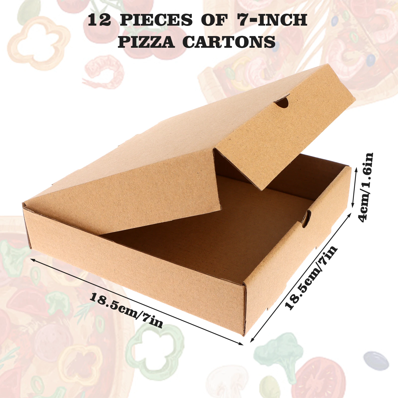 

12pcs Pizza Boxes Thick carton box Kraft Paper Natural Brown Cardboard Jewelry Box Blank Corrugated Box 7.3 x 7.3 x 1.57"