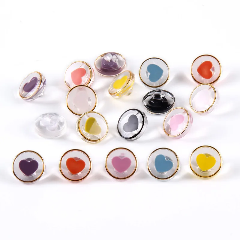 

Модные Акриловые пуговицы 11,5 мм с цветными кристаллами в форме сердца, красивые украшения для одежды, пуговицы для рубашек, пальто, курток, п...